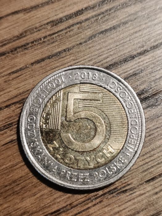 Moneta kolekcjonerska 5 zł 100-lecie odzyskania niepodległości