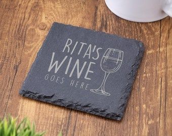 Base de Copos em Ardósia – Personalizada com Nome e Design 1 unidade