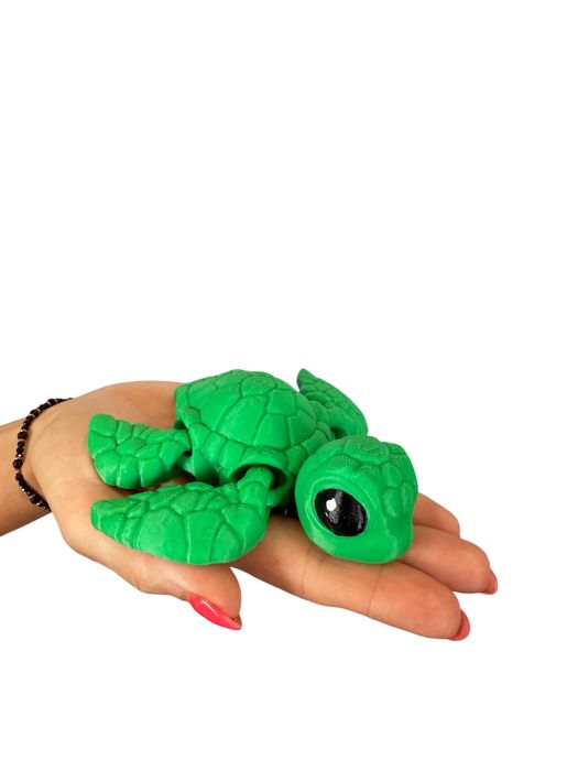 Żółw morski 3D – ruchoma figurka, druk 3D, prezent, ręczne malowanie