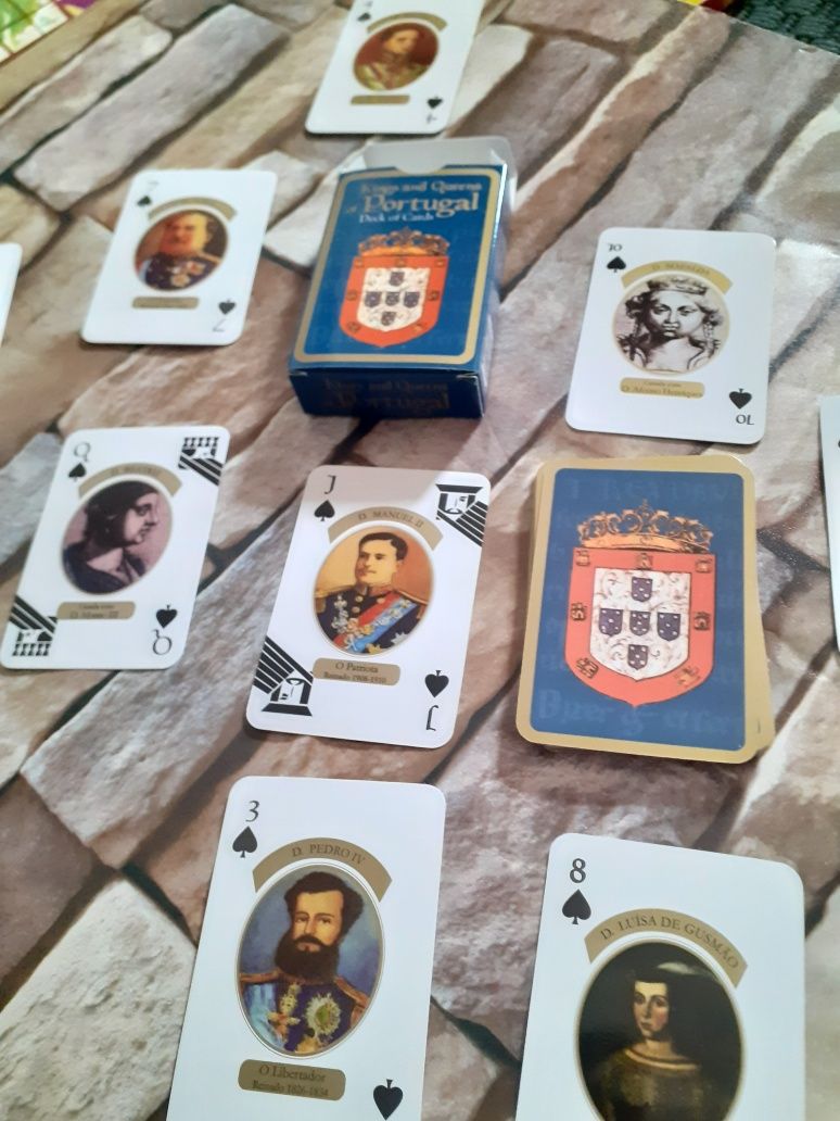 Coleção jogo Baralho Cartas Reis e Rainhas Monarquia Portugal