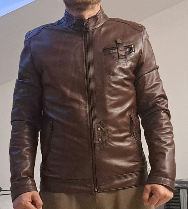 brązowa skórzana kurtka Turcja