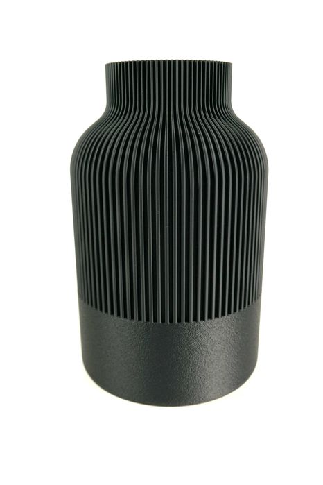 Czarny wazon lamelowy 245x140mm–matowy,nowoczesny,do suchych dekoracji