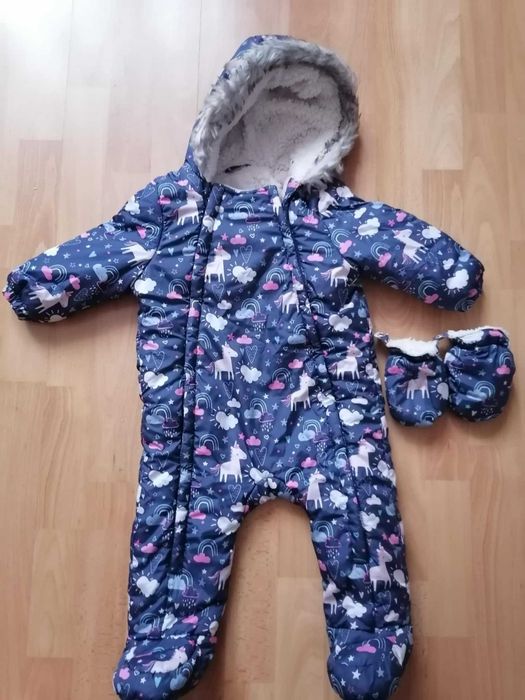 Kombinezon zimowy ciepły dla dziewczynki F&F 9-12 mies.