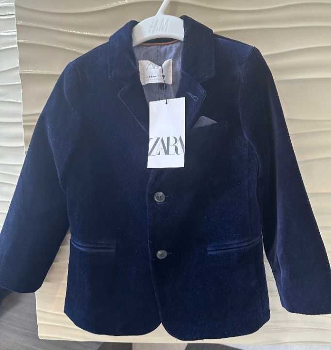 Велюровий, бархатний піджак Zara 98-104, 110 см