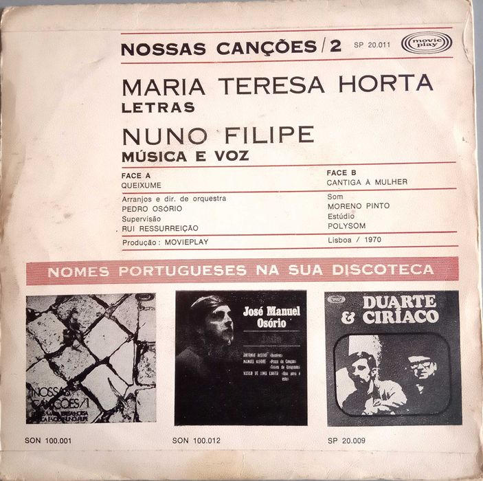 Nuno Filipe	- - - - -	Nossas Canções / 2	- - - - -	Single
