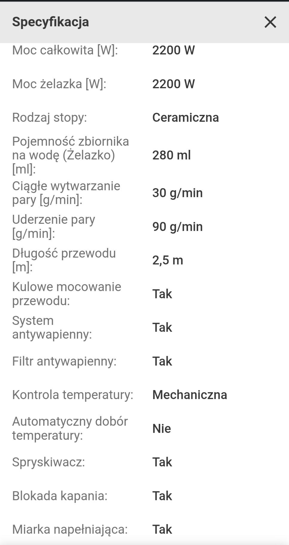 Żelazko Gorenje SIH2200BBC 2200 W nowe