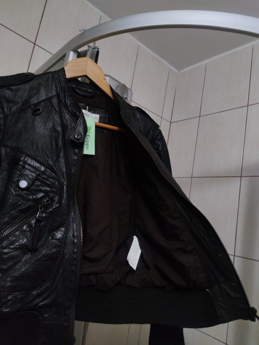 kurtka skórzana L damska ramoneska czarna Zara structure rozsuwana na