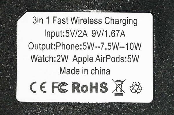 Докстанція для бездротового заряджання wireless fast charger 3in1