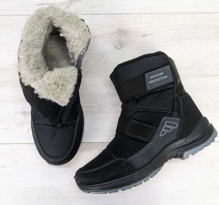 Чоловічі черевики зимові чорні теплі