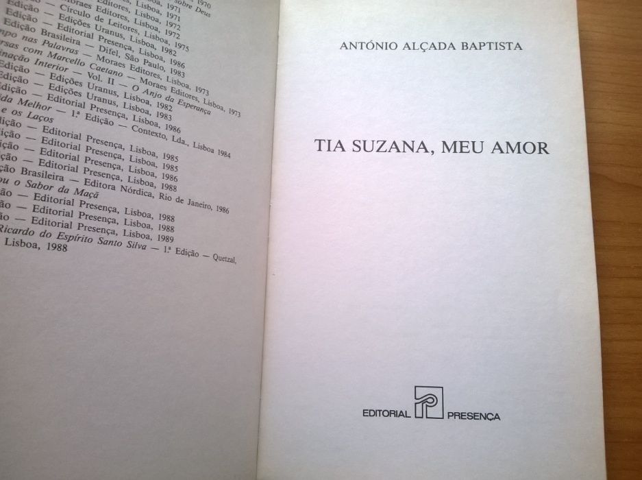 Tia Suzana, Meu Amor - António Alçada Baptista (portes gátis)