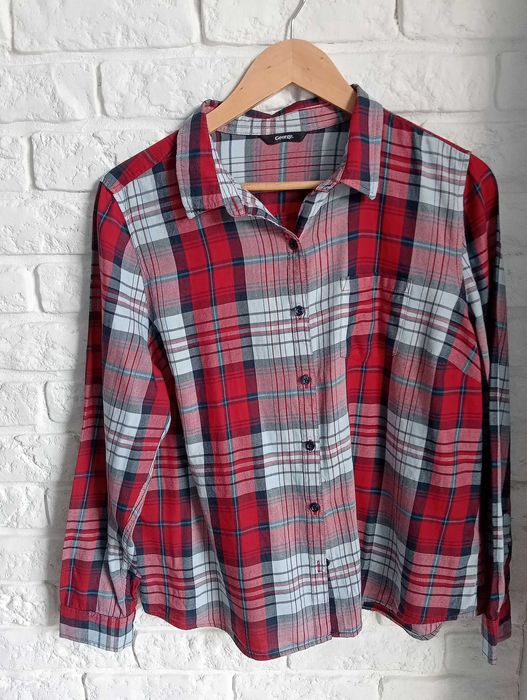 Bawełniana koszula rozpinana damska w kratę 46/3XL/18 George