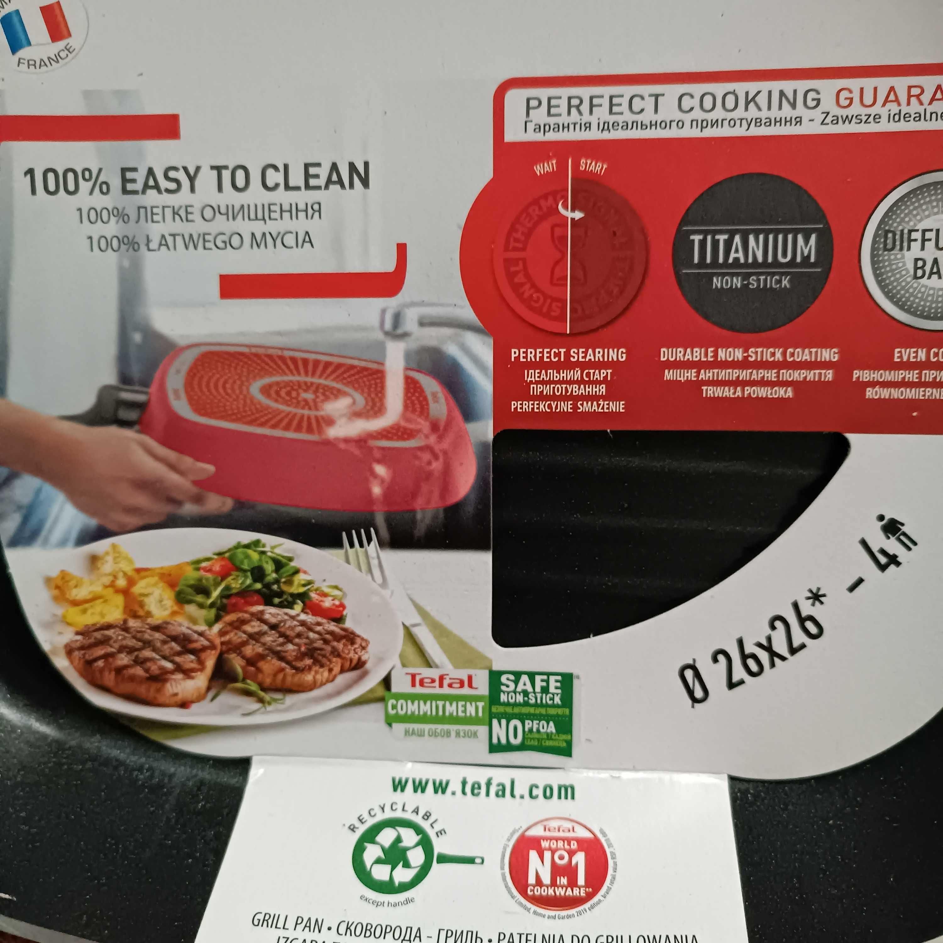 Nowy komplet TEFAL 2X Patelnia  26 -25 cm + Zestaw  2 Szt Noży Okazja
