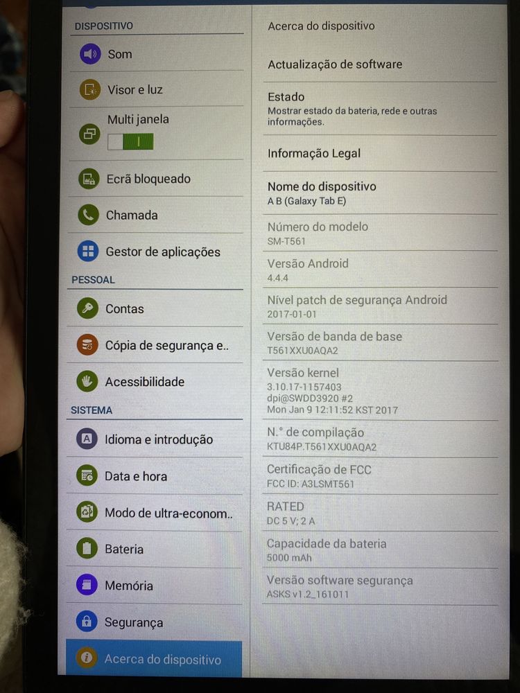 Tablet Samsung Galaxy Tab E