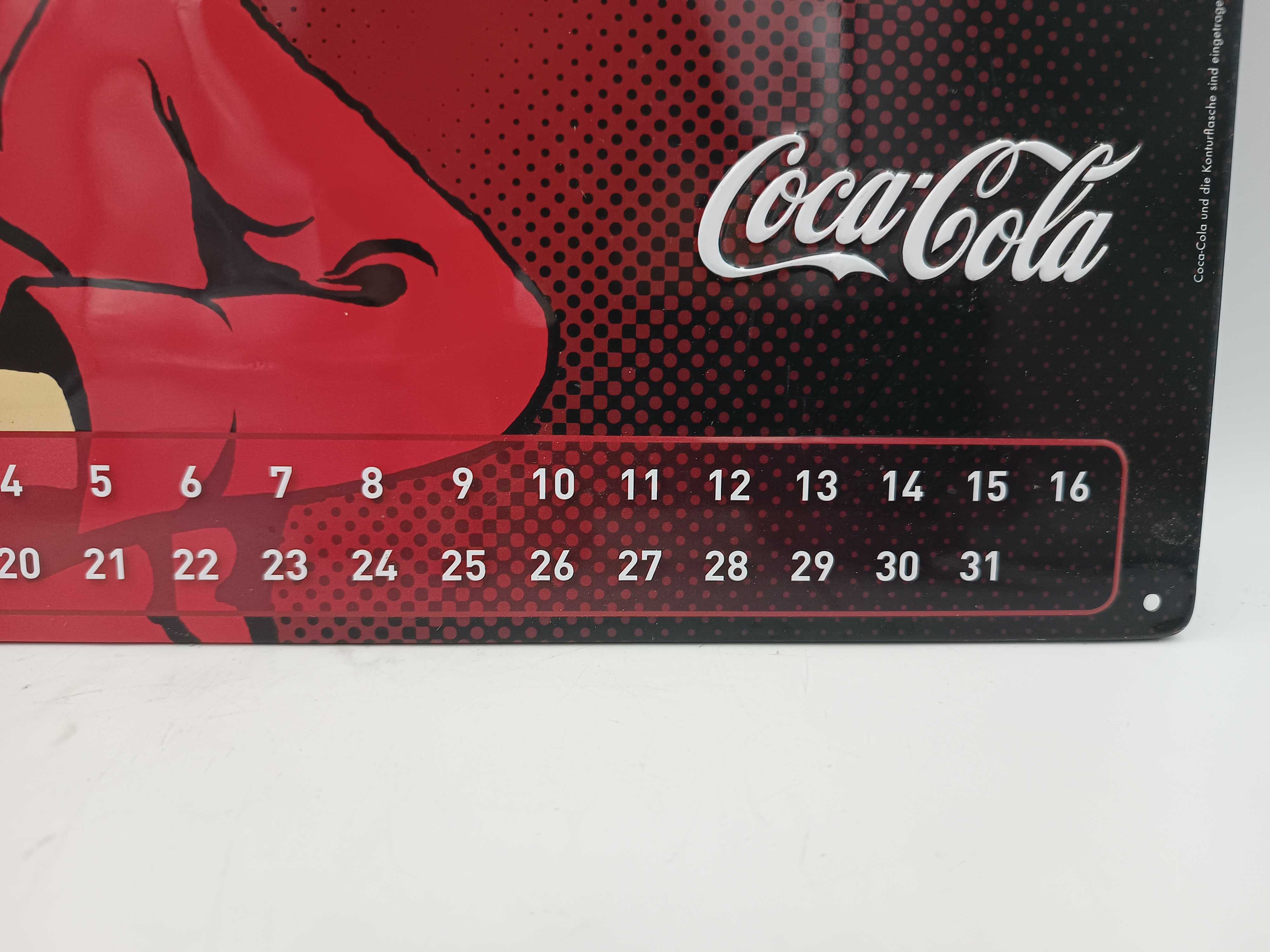 Metalowy szyld tabliczka kalendarz Coca-Cola reklama