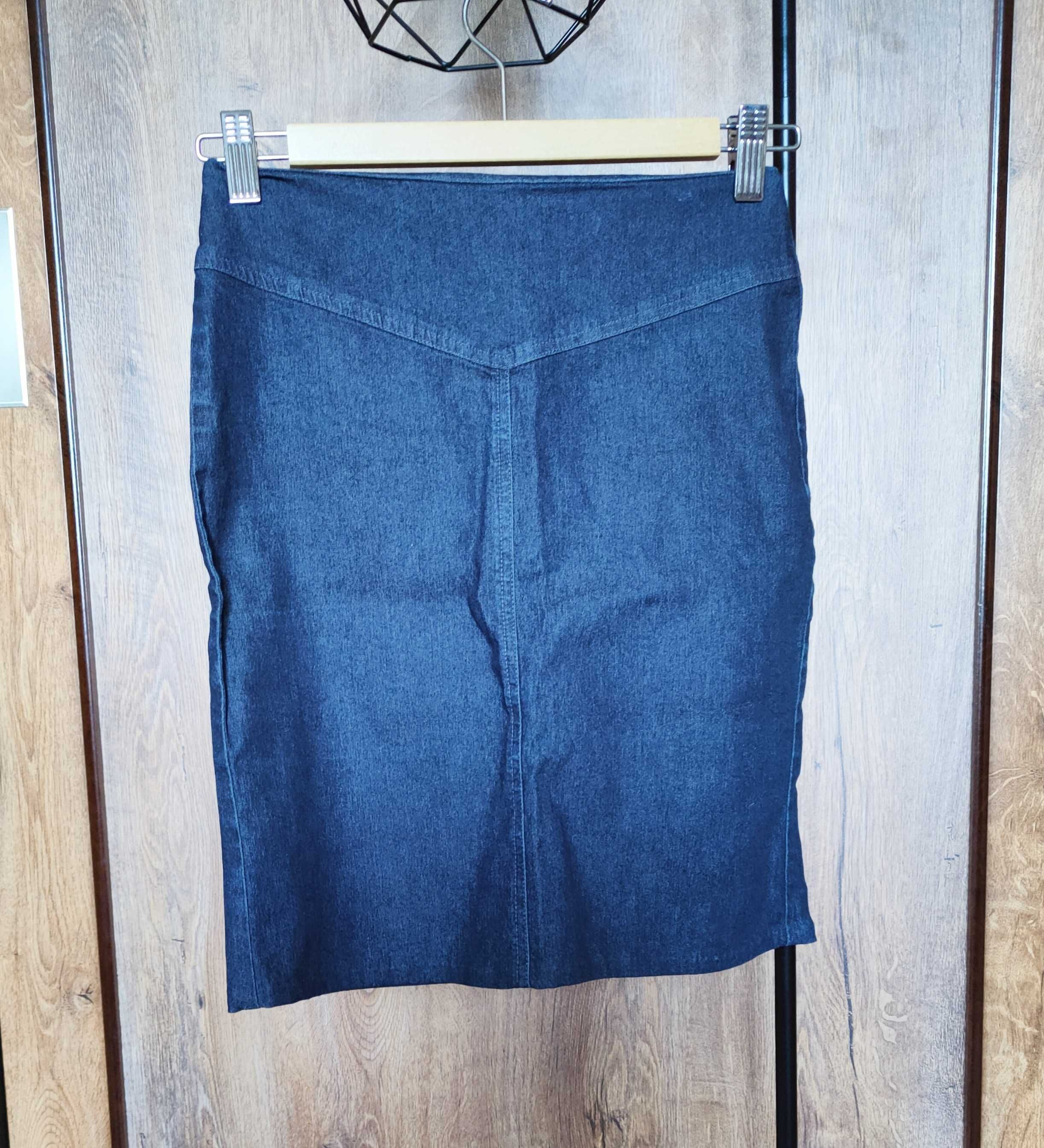spódnica granatowa dżinsowa jeansowa xs 34