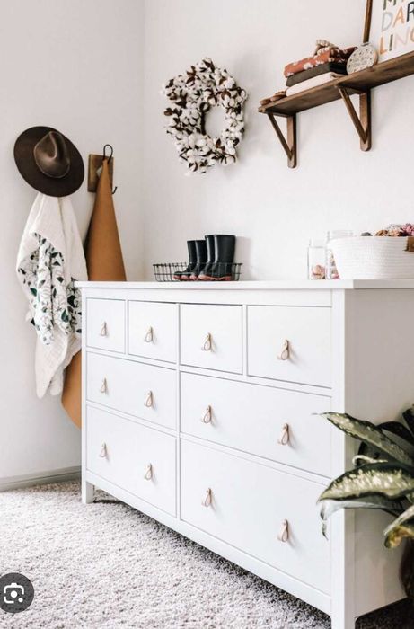 Conjunto 7 puxadores pele IKEA Östernäs