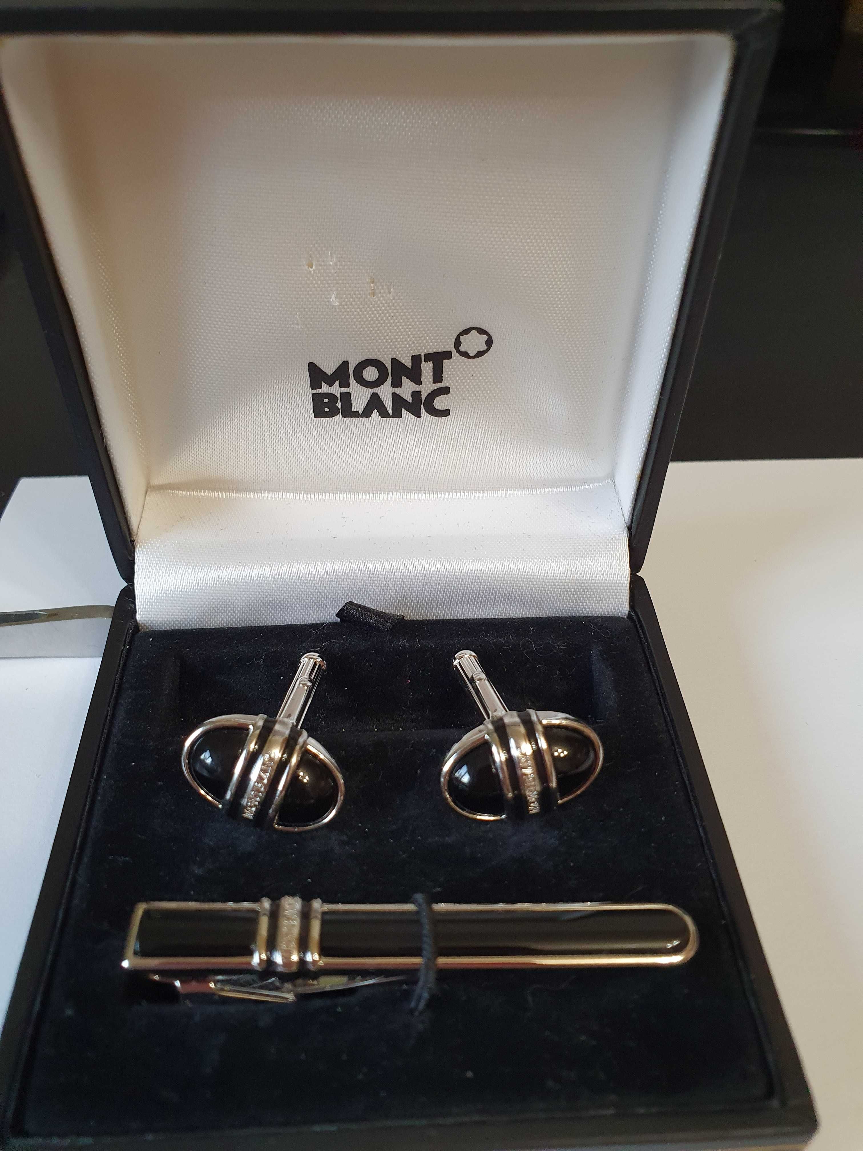 Набор Mont Blanc запонки + зажим для галстука (Оригинал)