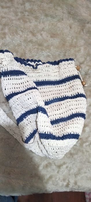 Saco/ mochila tipo ráfia de artesanato