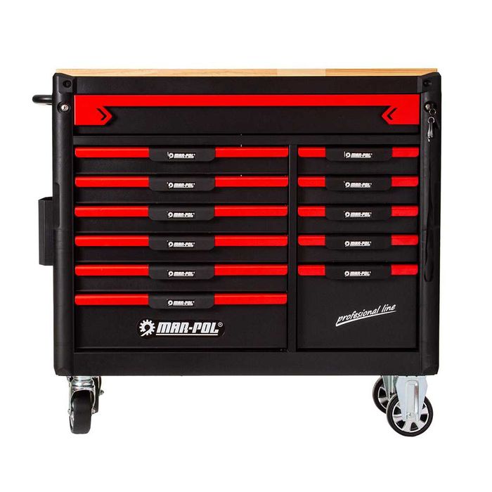 Szafka serwisowa 12 - szuflad Pusta / kluczyk / skrętne koła / Mar-Pol