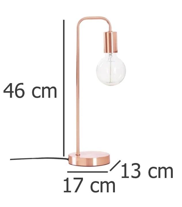 Lampa stołowa metalowa, 46 cm