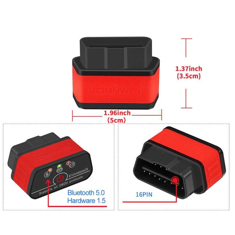KONNWEI KW903 Bluetooth 5.0 interfejs diagnostyczny dla iPhone Android