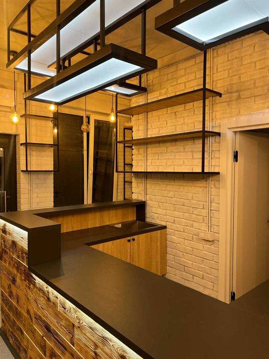 Мебель для кофеен/кафе/баров в стиле лофт/столы/стеллажи/барные зоны