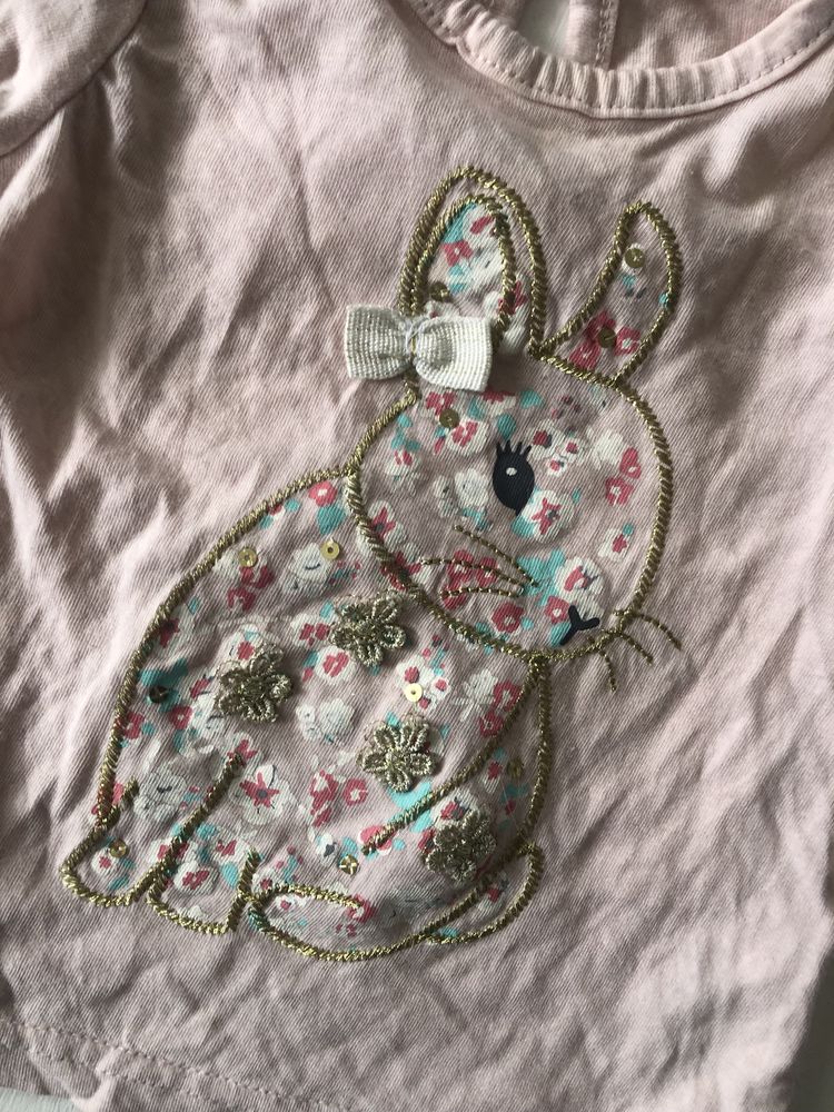 Bluzeczka różowa królik zdobienia 80