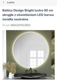 Sprzedam lustro Baltica Design okrągłe 90cm z oświetleniem LED (nowe)