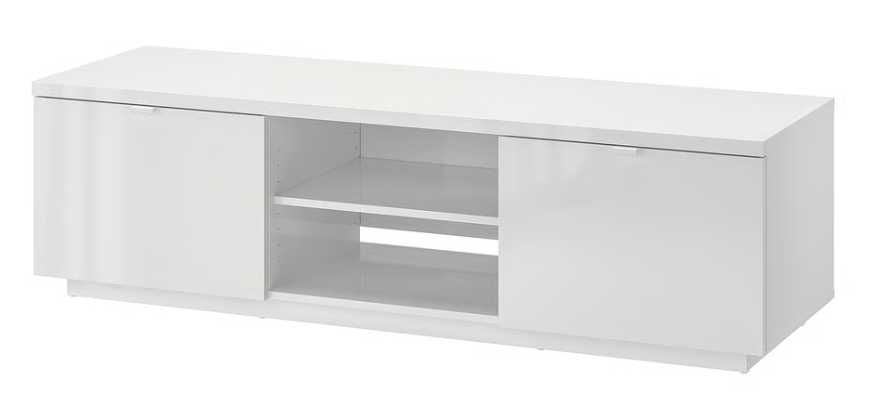 BYÅS Móvel TV, brilh branco, 160x42x45 cm