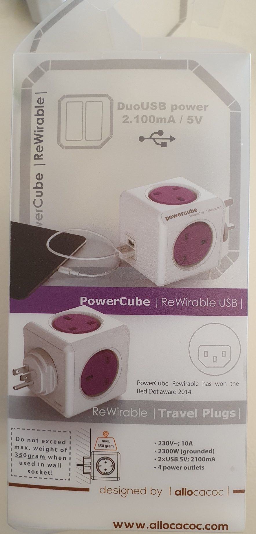Adaptador de viagem POWERCUBE (ReWirable USB)