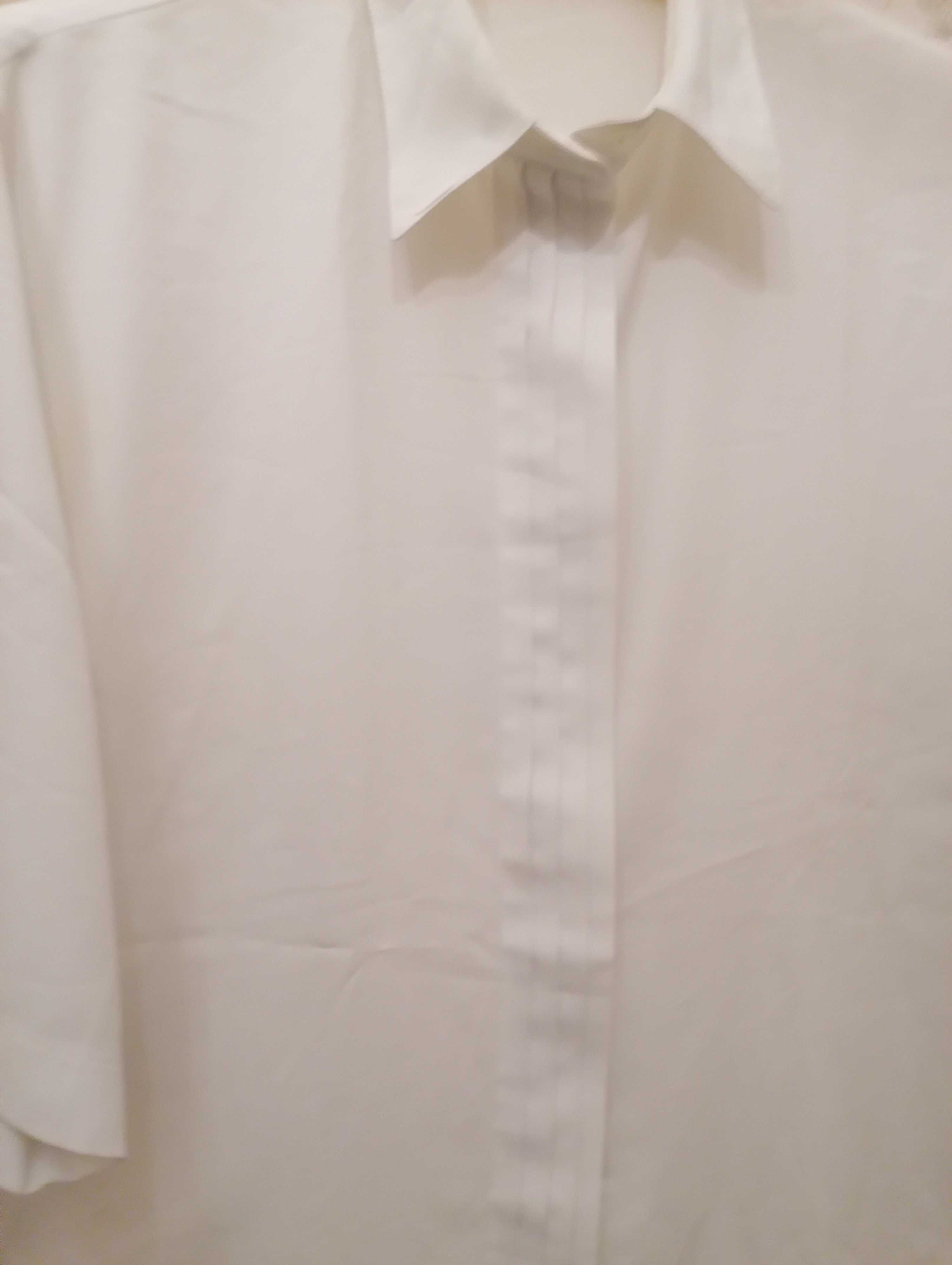 Biała koszula damska z krótkim rękawem L/XL