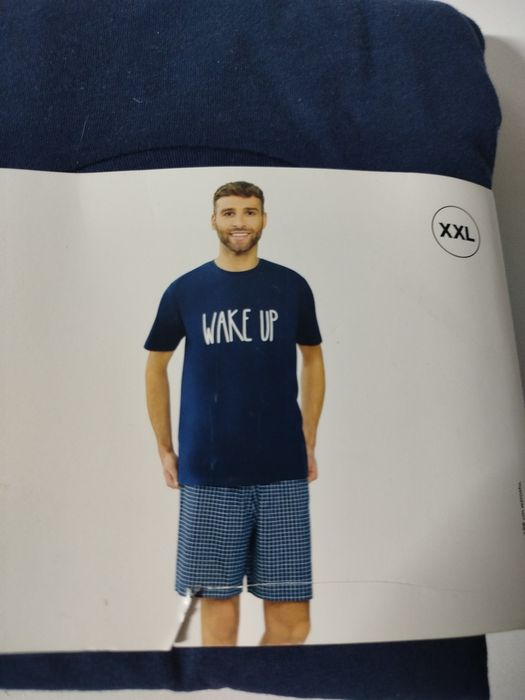 Piżama męska – rozmiar XXL – 100% bawełna – Cleve – granat