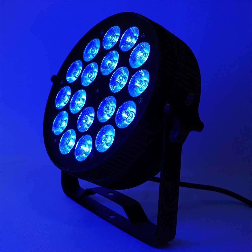 Oświetlenie Sceniczne LED HEX PAR – 18x18W, RGBWA+UV, DMX512 NIE WASH