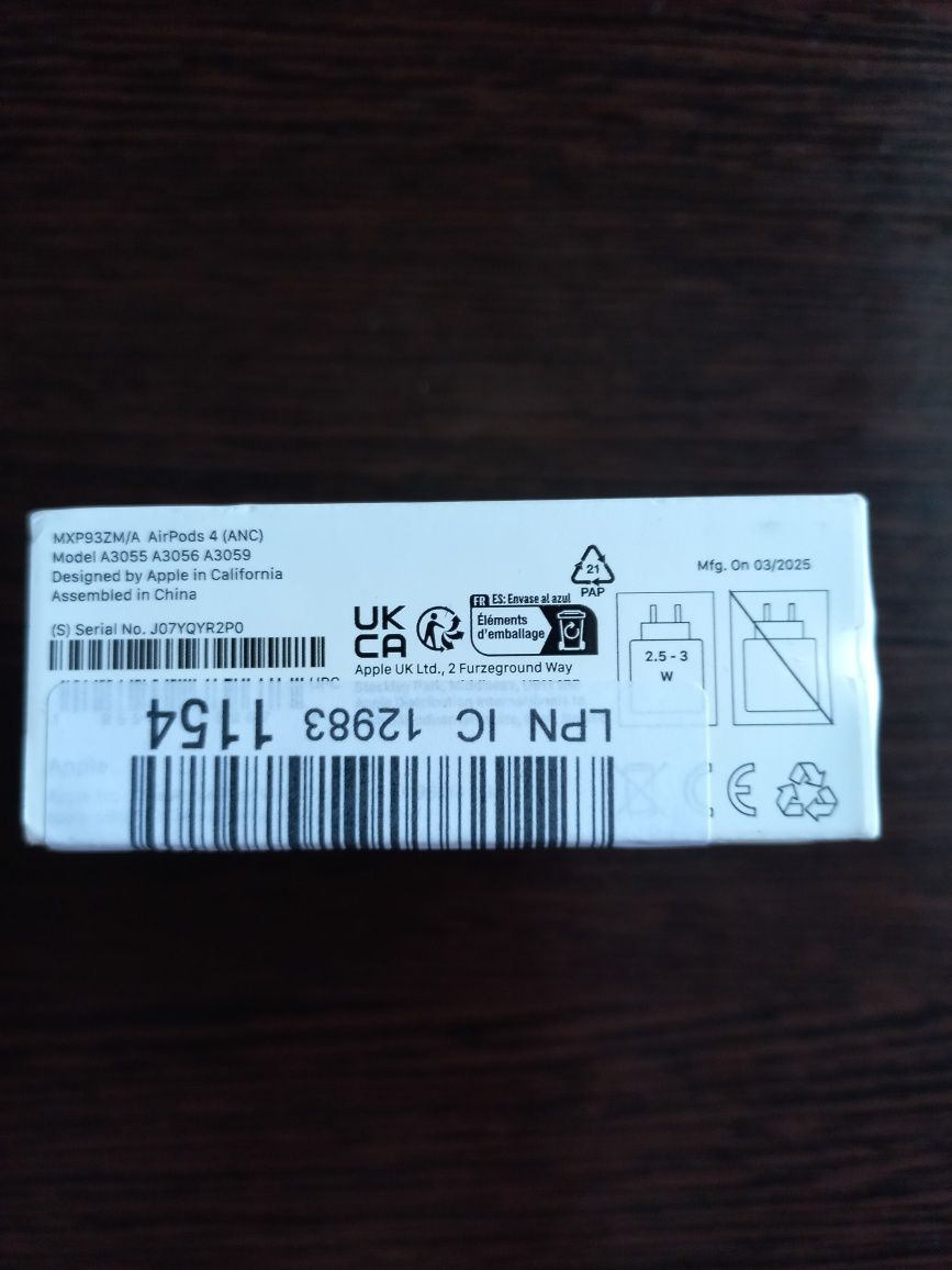 Навушники TWS Apple AirPods 4 with Active Noise Cancellation (MXP93)