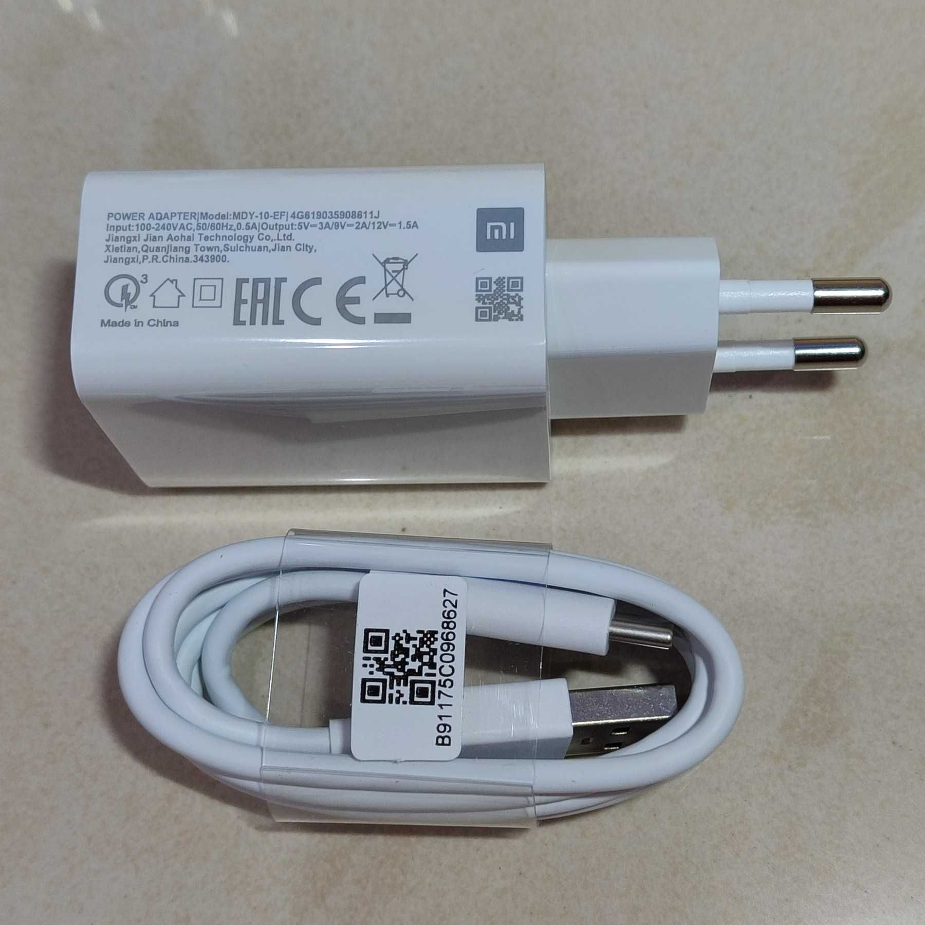 Зарядка 18W швидка MDY-10-EF Xiaomi + кабель 3А,  27W, 33W, 67W ксиоми