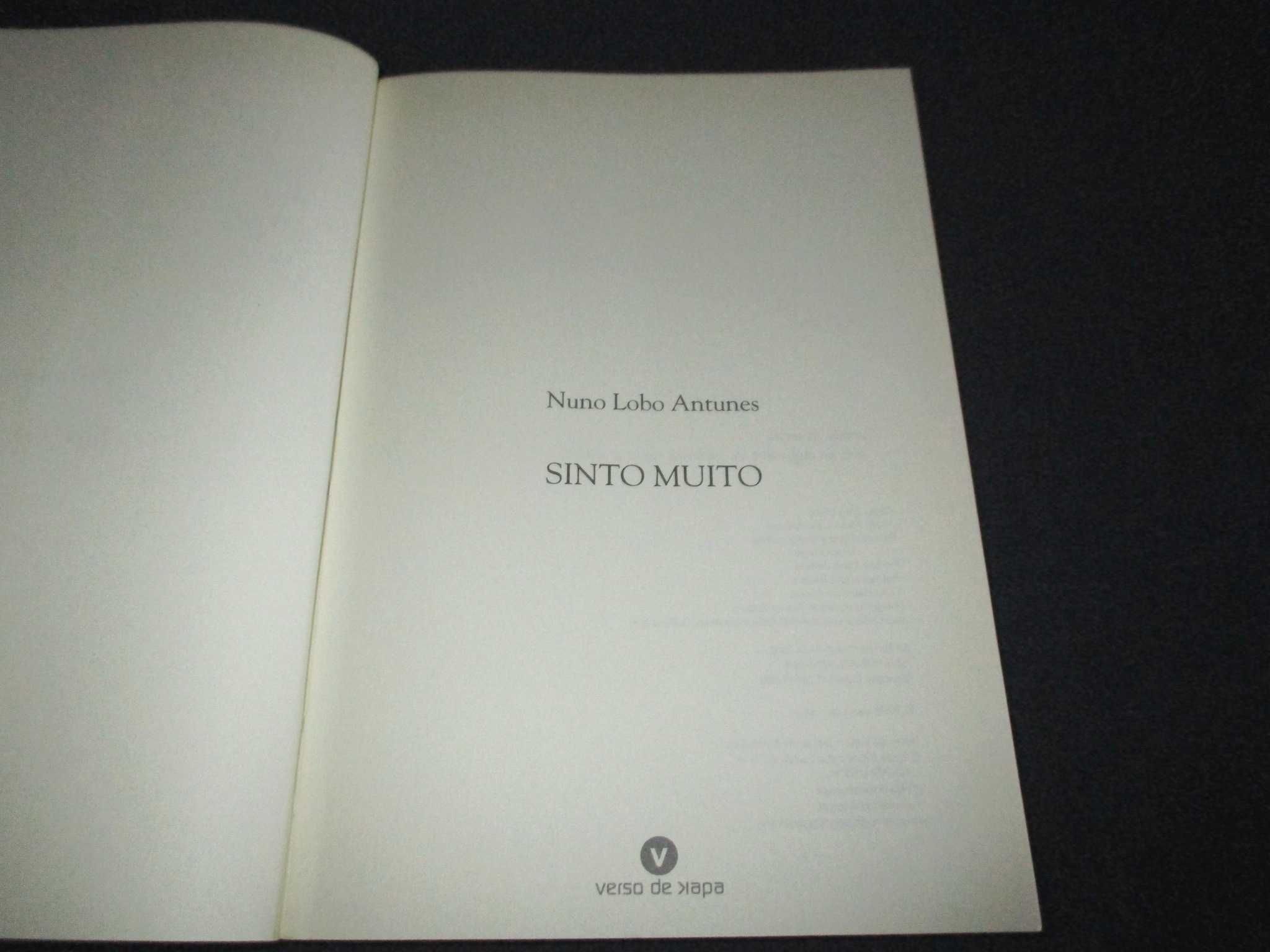 Livro Sinto Muito Nuno Lobo Antunes Verso de Kapa