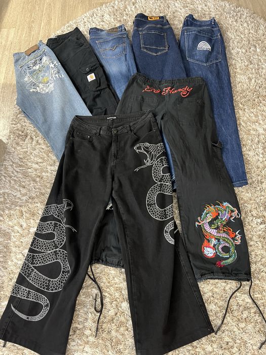 Продам пак штанів ed hardy supreme stone island карго Carhartt кльош