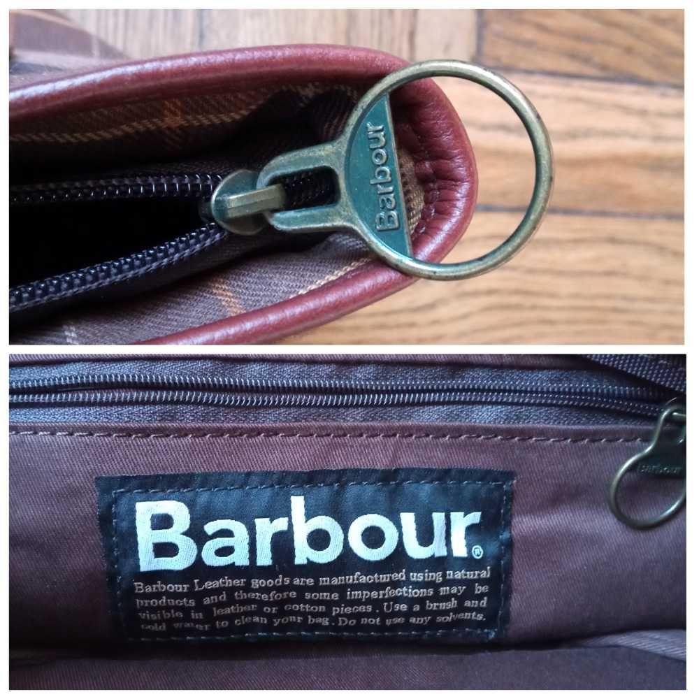 Женская сумка barbour в шотландскую клетку