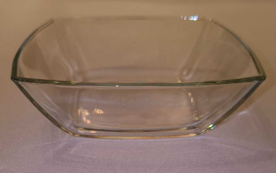 Zestaw 2 szt. salaterka 6 szt. talerzyk szkło przeźroczyste