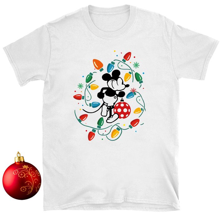 koszulka świąteczna Myszka Miki, prezent Mikołaj koszulka Myszka Miki