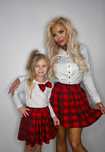 Zestaw MAMA-CÓRKA spódniczki w KRATKĘ + Kokardka różne rozmiary NOWE