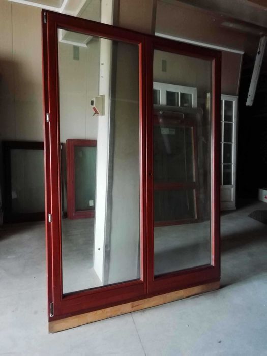 Okno okna drzwi balkonowe tarasowe drewno nowoczesne 243x178