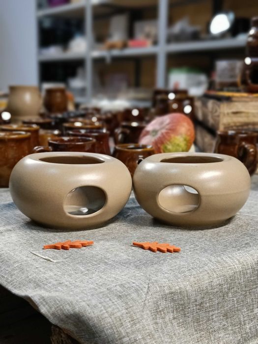 Podgrzewacze kamionkowe okrągłe na dzbanek / czajnik - OUTLET