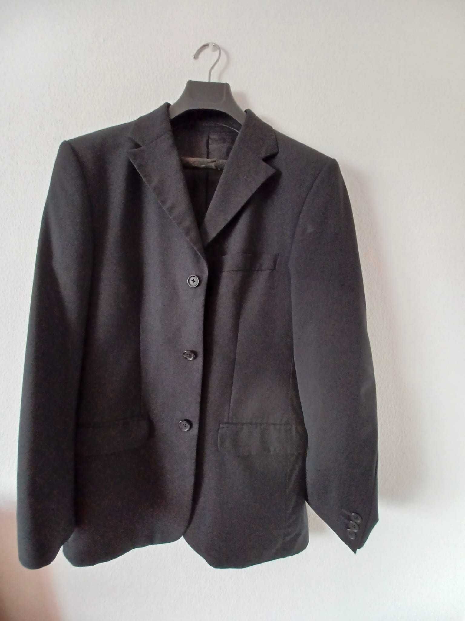 Blazer de fato Azul escuro de risca diplomática LÃ FRIA Massimo Dutti