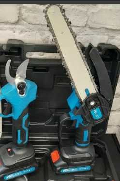 Набір в кейсі акумуляторна міні пила 6 дюймів і акумуляторний секатор