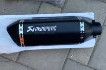 Мото глушитель Прямоток akrapovic карбон 37 см наклейка акраповіч