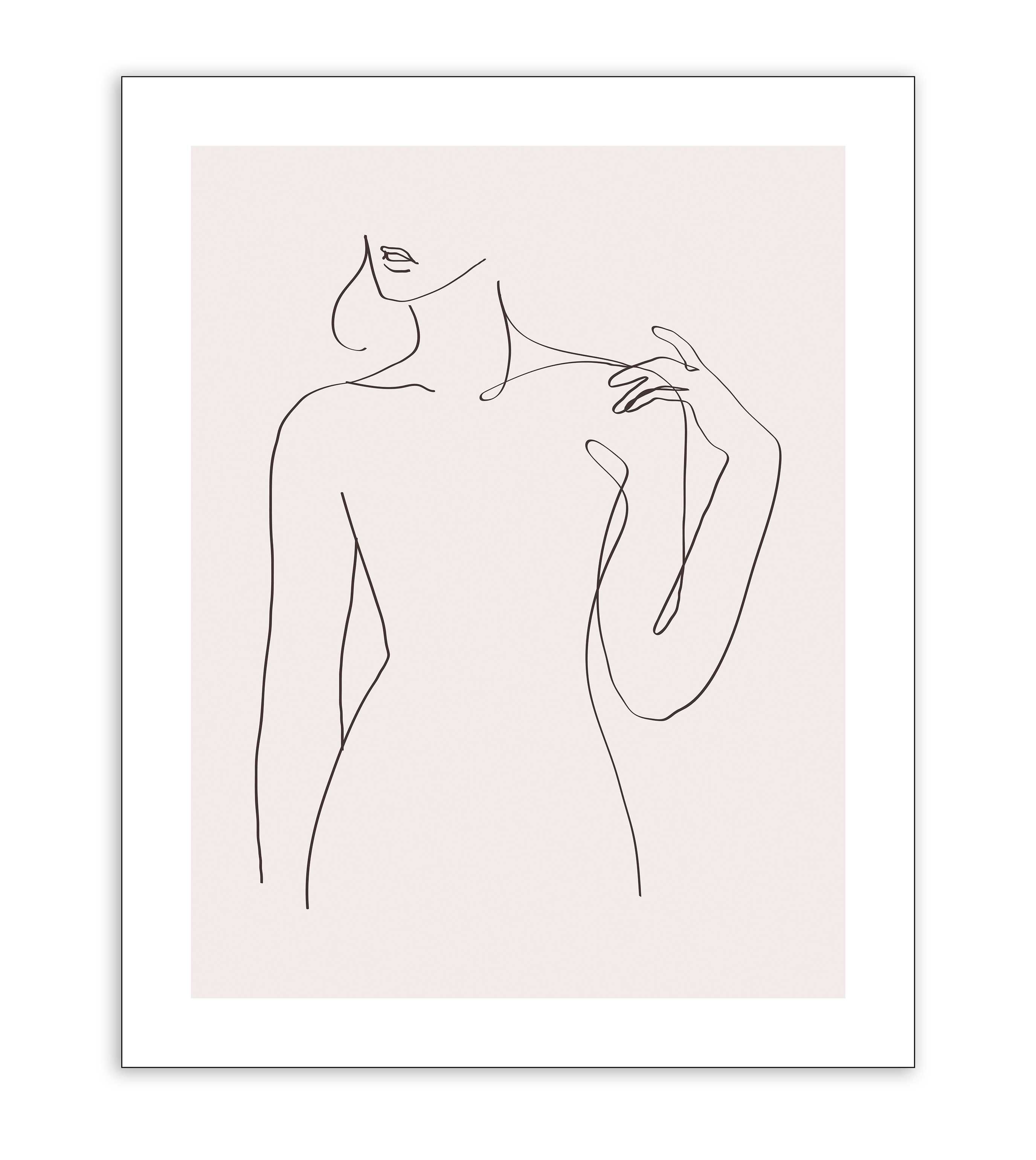 zestaw 2 szt. plakatów kobieta abstrakcja, beżowo brązowe 40x50 cm
