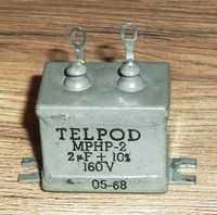 Kondensator olejowo papierowy TELPOD MPHP-2, 2 uF, 160 V, RETRO