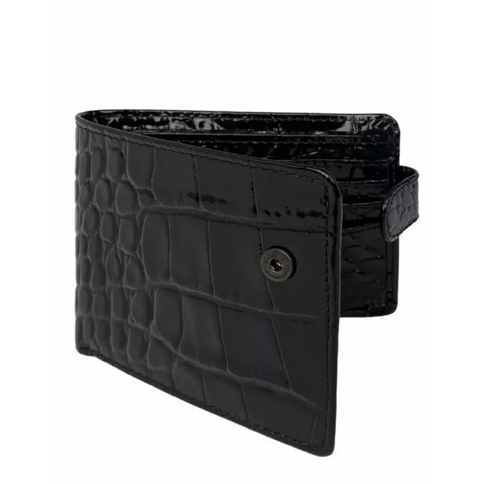 Skórzany Portfel Damski Lakierowany Wilda Stefania Krokodyl
