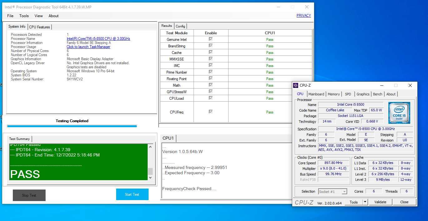 i5-8500 8th Gen 3.0 GHz 9MB cache Processor процессор